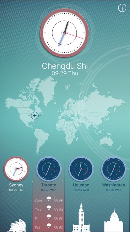 World Clock 2 for colorful clock, world map, time by feng min