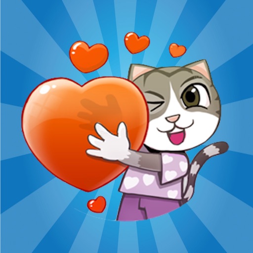 Cat Love Cute - Animated Sticker icon