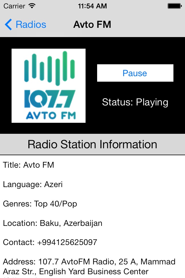 Azerbaijan Radio Live Player (Azərbaycan radio) screenshot 4