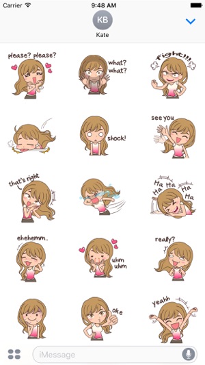 Cheerful Girl Sticker for iMessage by AMSTICKERS(圖4)-速報App