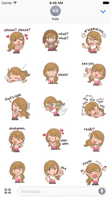 Cheerful Girl Sticker for iMessage by AMSTICKERS screenshot-3