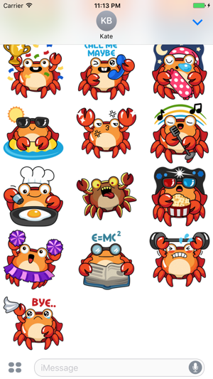 Chubby Crab - Cute stickers for iMessage(圖3)-速報App