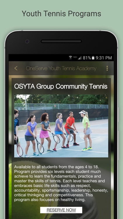 OneServe Youth Tennis