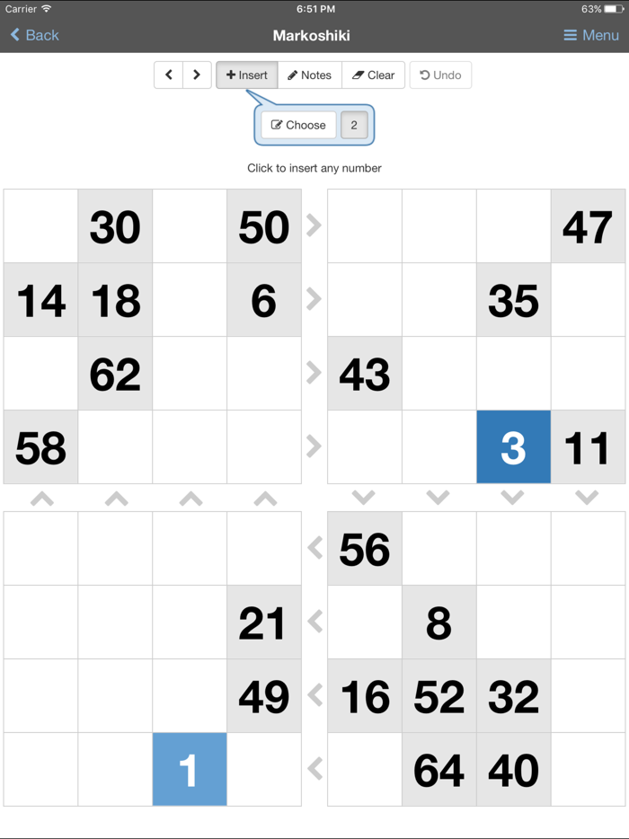 Markoshiki – a logic puzzle game