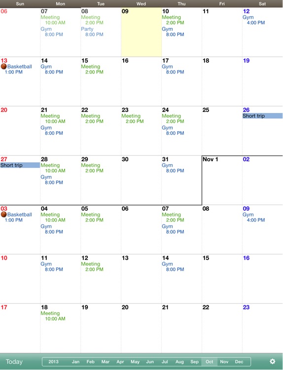 Monthly Calendar MocaHD