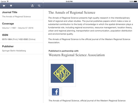 The Annals of Regional Science screenshot 4