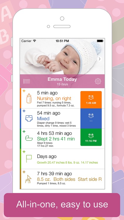 Baby Tracker (Feed timer, sleep, diaper log)