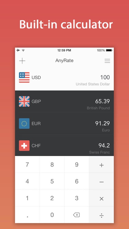 AnyRate Pro - Exchange Rates, Currency Converter