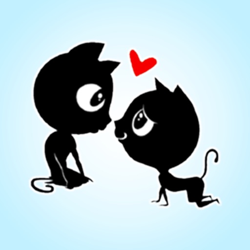 Couple in Love Cats Stickers