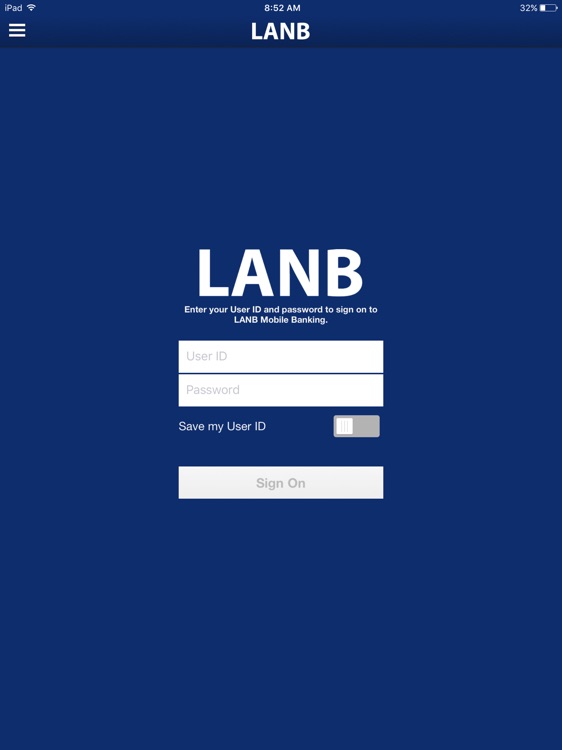 LANB Mobile Banking for iPad