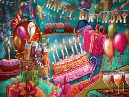 "Happy Birthday Gift Maker" have 182 stickers with images of cards, bubbles, cakes, candles, gifts