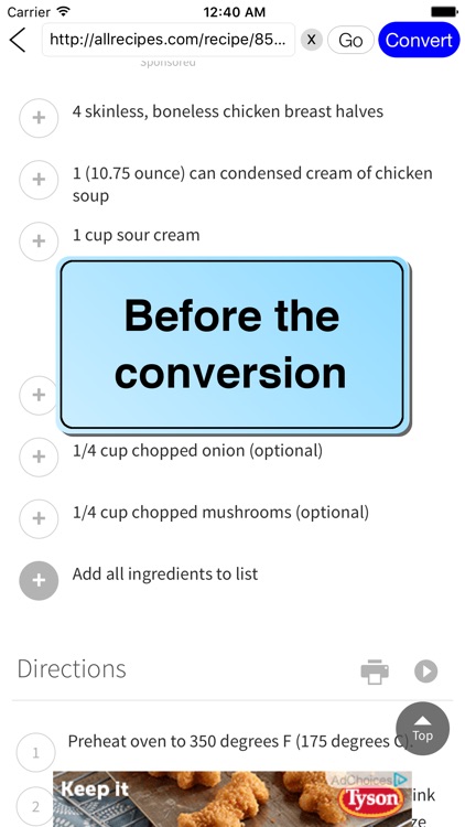 Recipe Convert - Automatically convert recipes