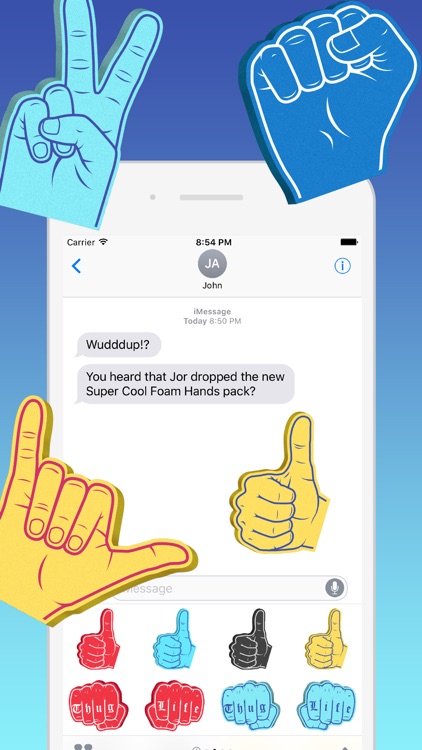 Super Cool: Foam Hands Emoji Sticker Pack