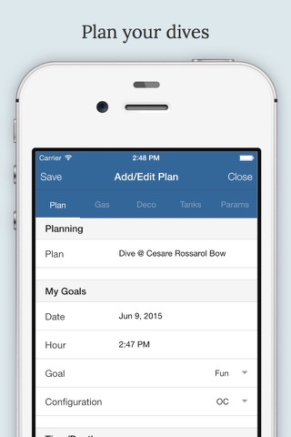 DivePlanApp screenshot 2