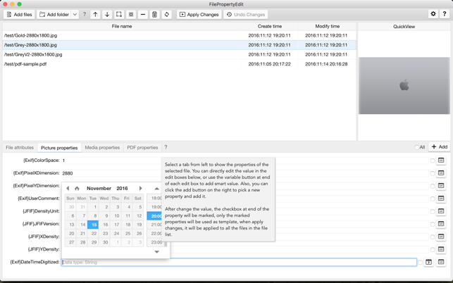 edit music file properties mac