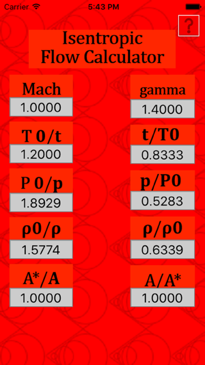 Isentropic Flow Calculator