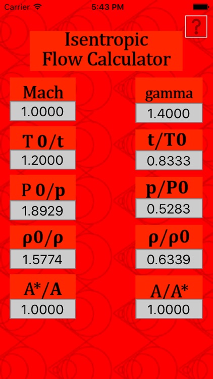 Isentropic Flow Calculator