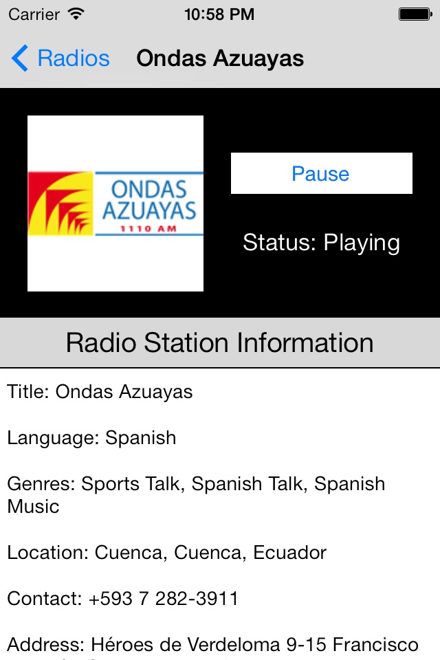Ecuador Radio Live Player (Quito / Spanish / Equador) screenshot 3