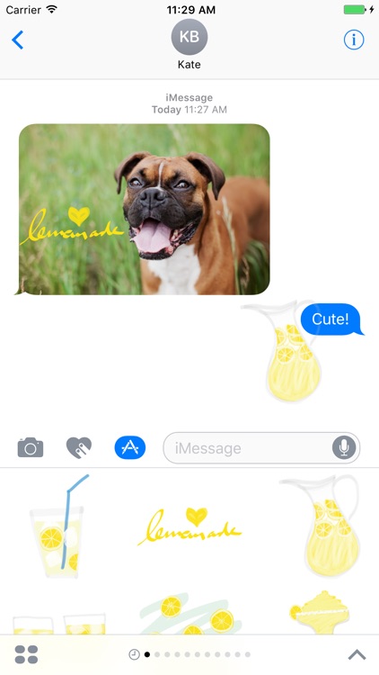 Lemonade sticker pack, drink stickers for iMessage