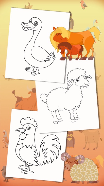 Color Farm Animals Coloring book - Premium