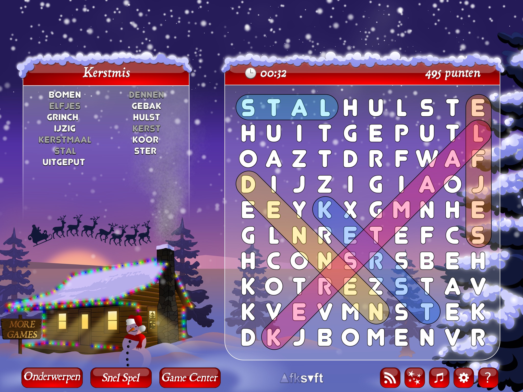 WordSearch Christmas (Dutch) screenshot 2