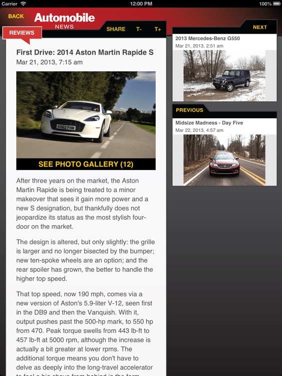 Automobile Magazine News for iPad