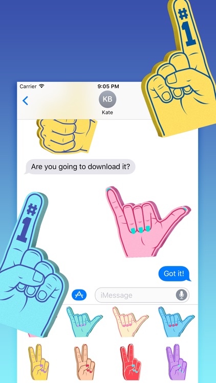 Super Cool: Foam Hands Emoji Sticker Pack