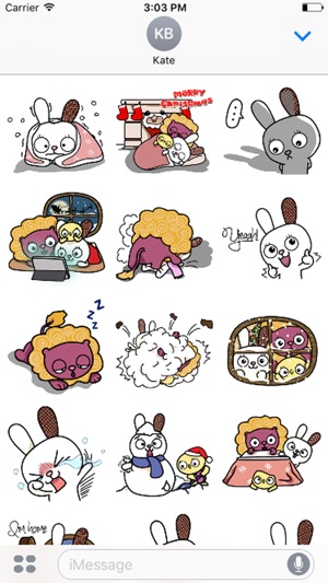 Chick Rabbit and Lion Christmas Sticker(圖1)-速報App