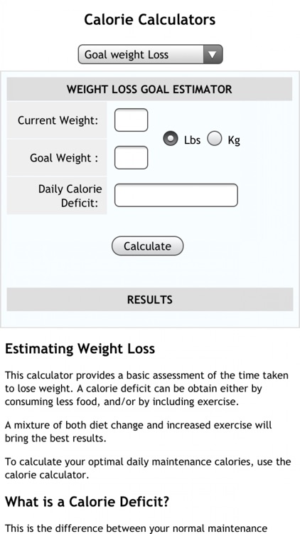 Calorie Calcs