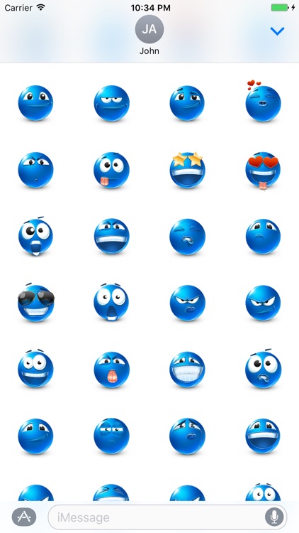 Blue Smile Emoji - Popo Emotion