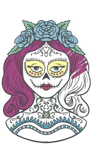 Sugar Mexican skull coloring for adults - Pro(圖5)-速報App