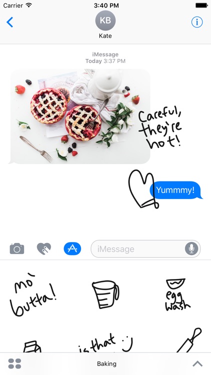 Baking sticker pack, dessert stickers for iMessage