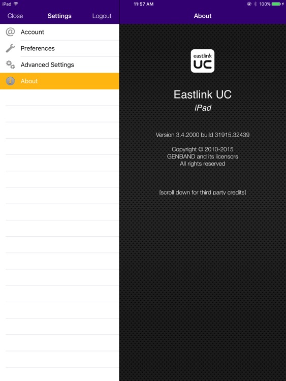 Eastlink Unified Communications iPad Edition