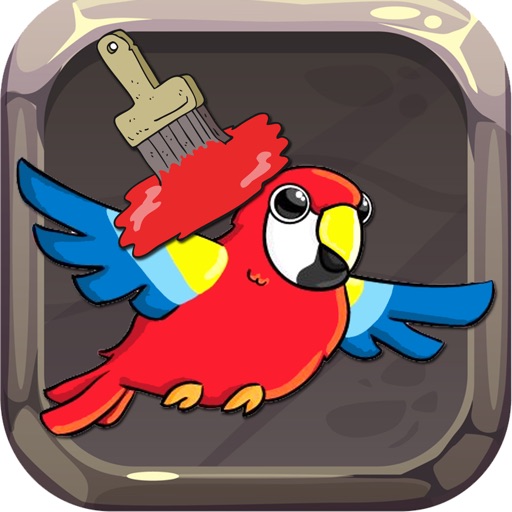 Coloring Page Game Bird Icon