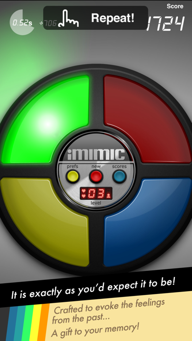 How to cancel & delete iMimic: 80's Vintage Electronic Memory Game from iphone & ipad 1