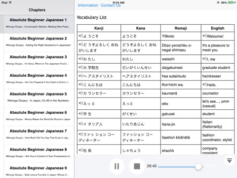 Absolute Beginner Japanese for iPad screenshot 3