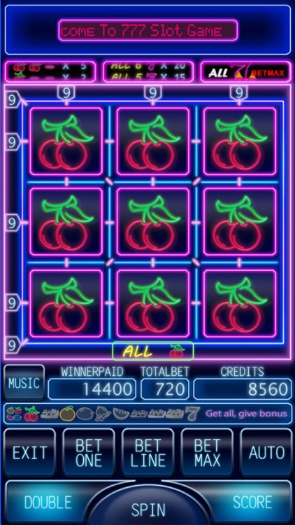 777 Fruit Neon Slot Machine