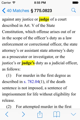 FL Criminal Code (LawStack's Florida Law/Statutes) screenshot 2