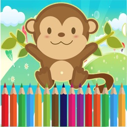 Monkey Coloring For Kids learning Third Edition