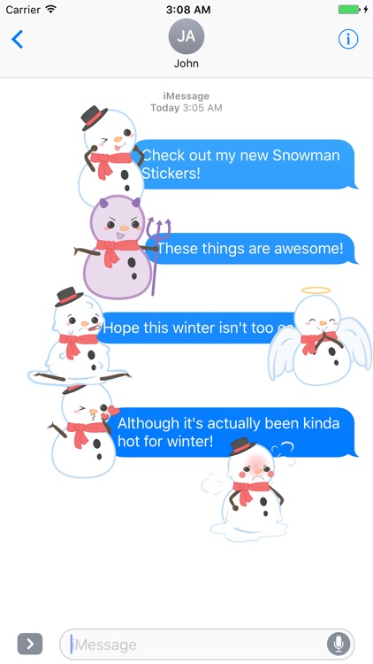 Winter Snowman Stickers