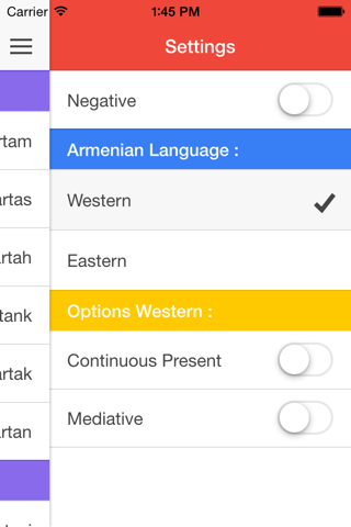 Armenian Conjugation screenshot 2