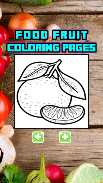 Food Fruit Coloring Page Drawing Book for Kids screenshot 2