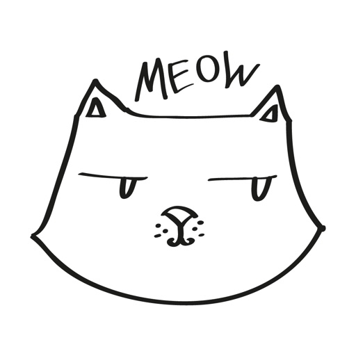 Cute Hand Drawn Cat Emoji Sticker #1