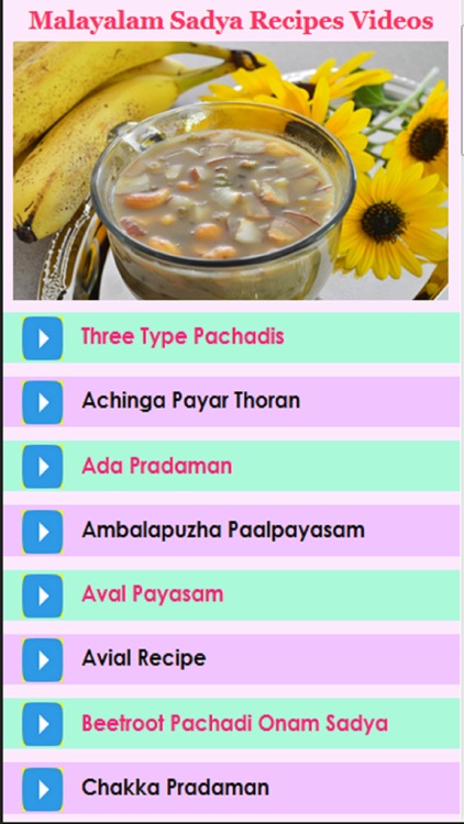 Malayalam Sadya Recipes Videos