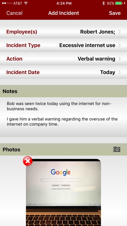 Employee Manager: Goal and Incident Tracking