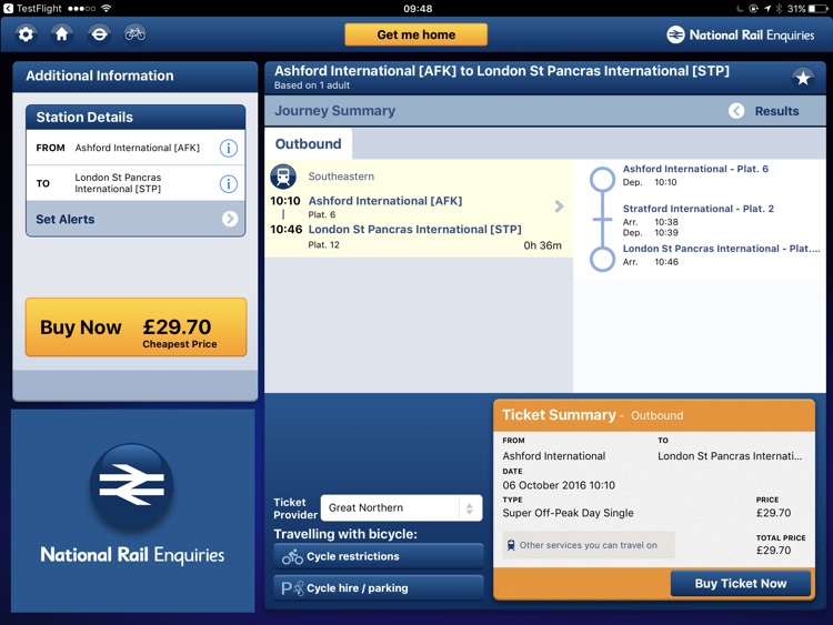 National Rail Enquiries for iPad
