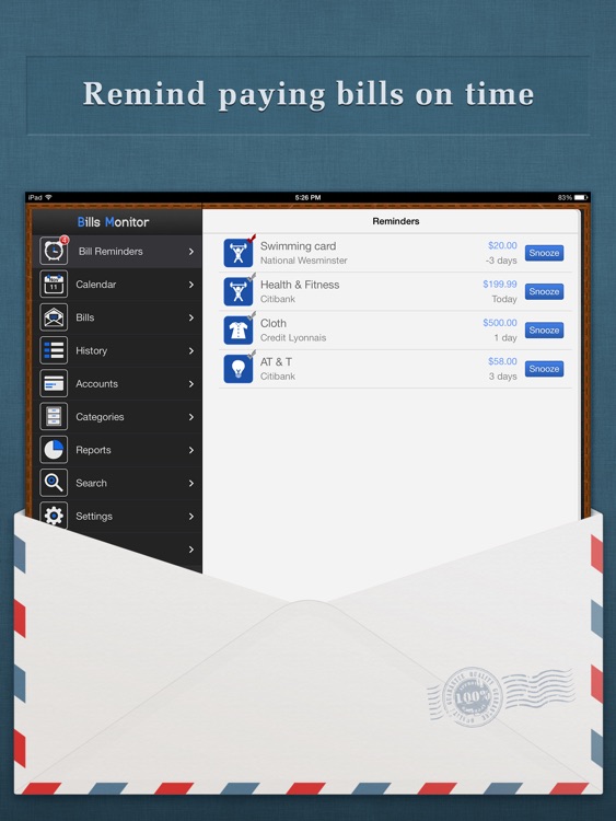Bills Monitor Pro for iPad - Bill Manager & Minder