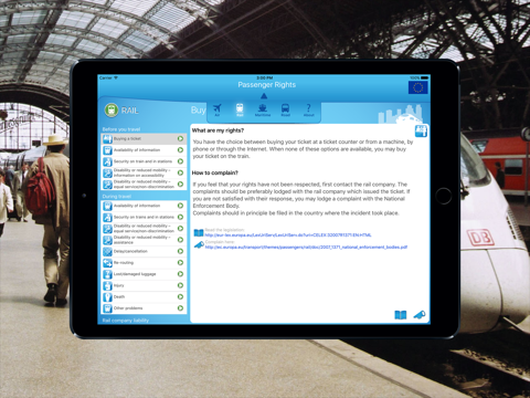 Passenger rights for iPad screenshot 2