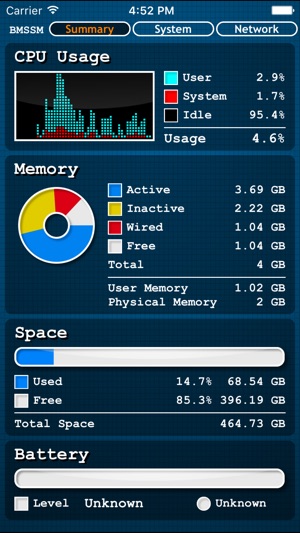 Battery Memory System Status Monitor