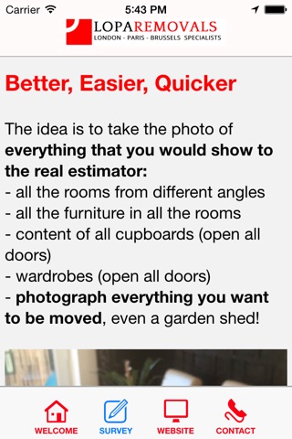 Lopa Removals Self Survey App screenshot 2